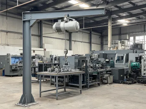 Manufacturing cell with jib reach